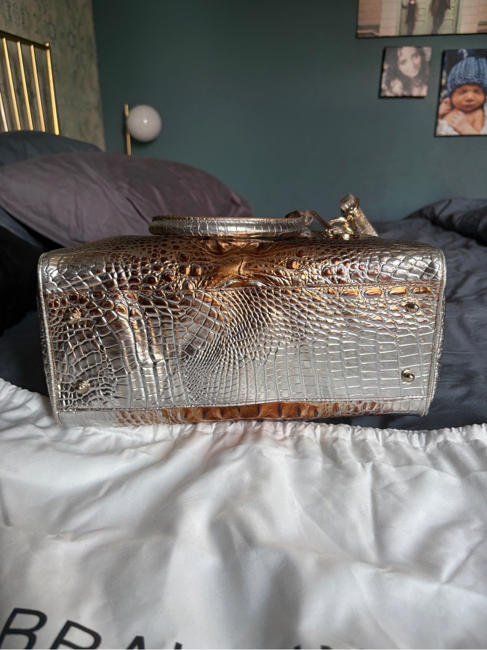 Brahmin Marissa Bronze/Gold/Silver Satchel - Picture 4 of 14